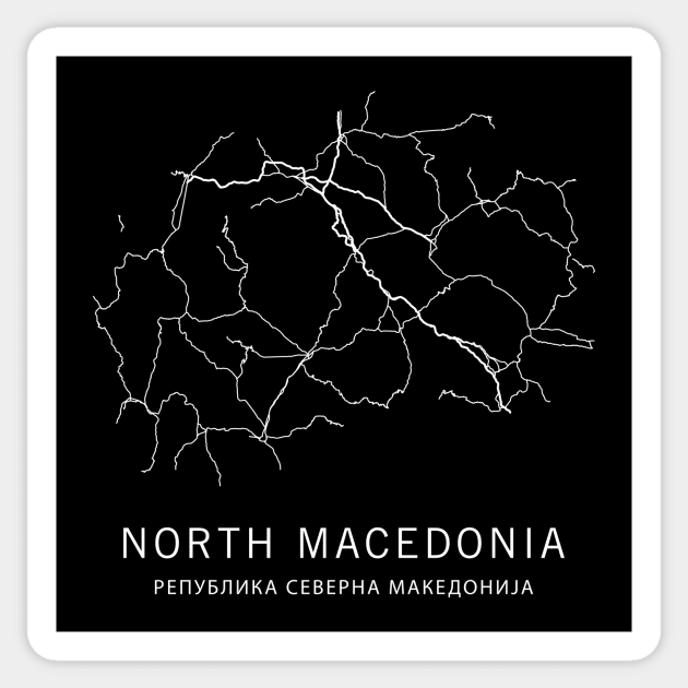 North Macedonia Road Map Sticker by ClarkStreetPress